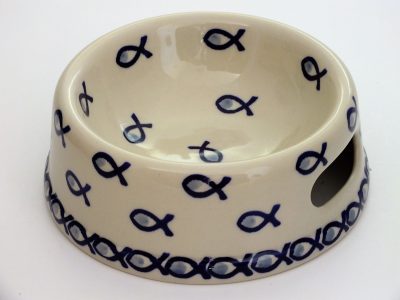 Polish Pottery dog or cat bowl