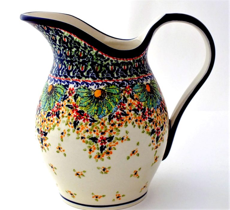 64 oz Pitcher Stoneware-Unikat - Color Palette Polish Pottery Outlet