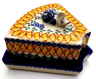 Cheese Mouse Container Polish Pottery