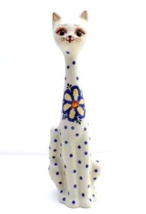 Polish Pottery cat figurine