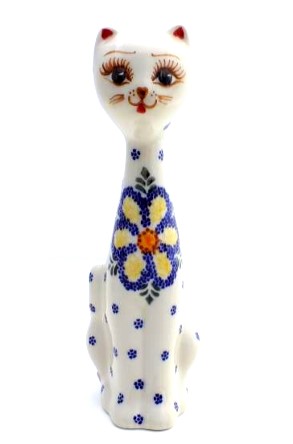 polish pottery cat figurines