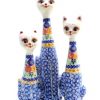 Polish Pottery cat figurines