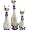Polish Pottery cat figurines