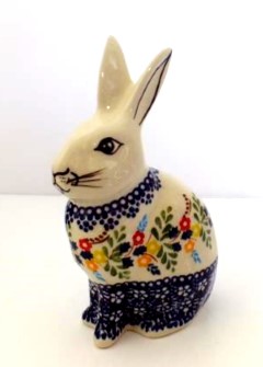 6 Rabbit Figurine - Color Palette Polish Pottery