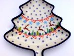 Polish Pottery Zaklady Christmas Tree Tray