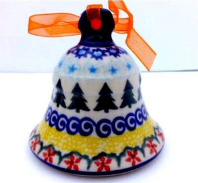 Polish Pottery Bell Large Vena