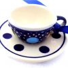 Polish Pottery Tea Cup Saucer Ornament MF
