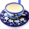 Polish Pottery Tea Cup Saucer Ornament MF