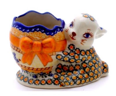 Polish Pottery Bunny with Easter Egg Jar