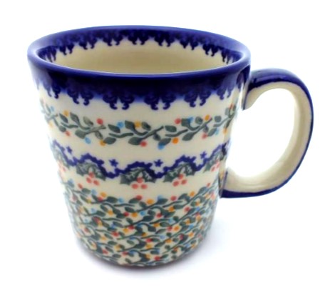 16 oz Mug with Cover Fits Car Cup Holder Unikat - Color Palette Polish  Pottery