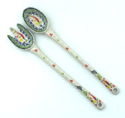 Polish Pottery Spoon Rest NEW C.A Blue & Green Floral 