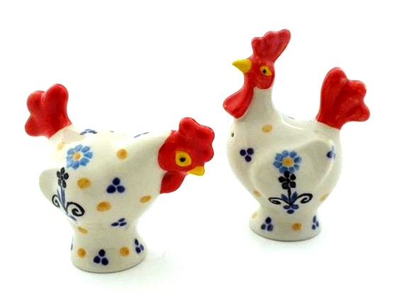 Chicken D63-2284 Polish Pottery Stoneware CA Rooster Shaker Salt or Pepper 