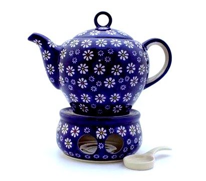 Teapot with Warmer 8 cups Unikat Signature - Color Palette Polish Pottery