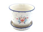 7" Flower Pot Planter with Drain Saucer Unikat